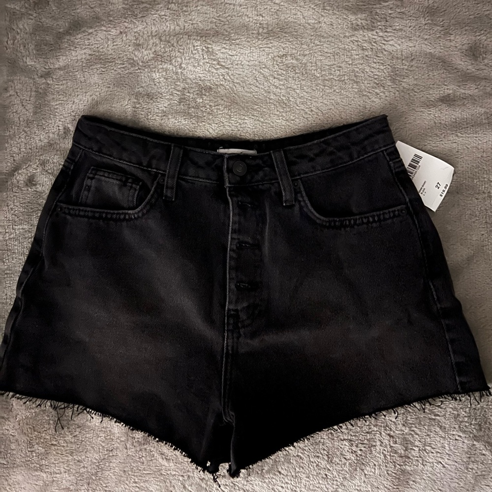 Forever 21 Distressed Black Denim Shorts
